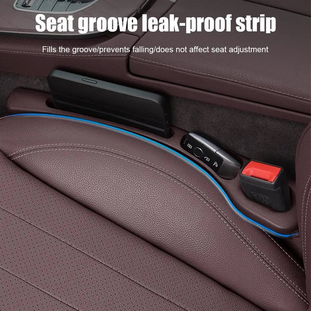 Car Seat Gap Filler PU Leather Console Organizer 2-Pack