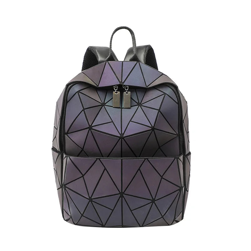 Geometric Diamond Glow-in-the-Dark Backpack | Travel Bag