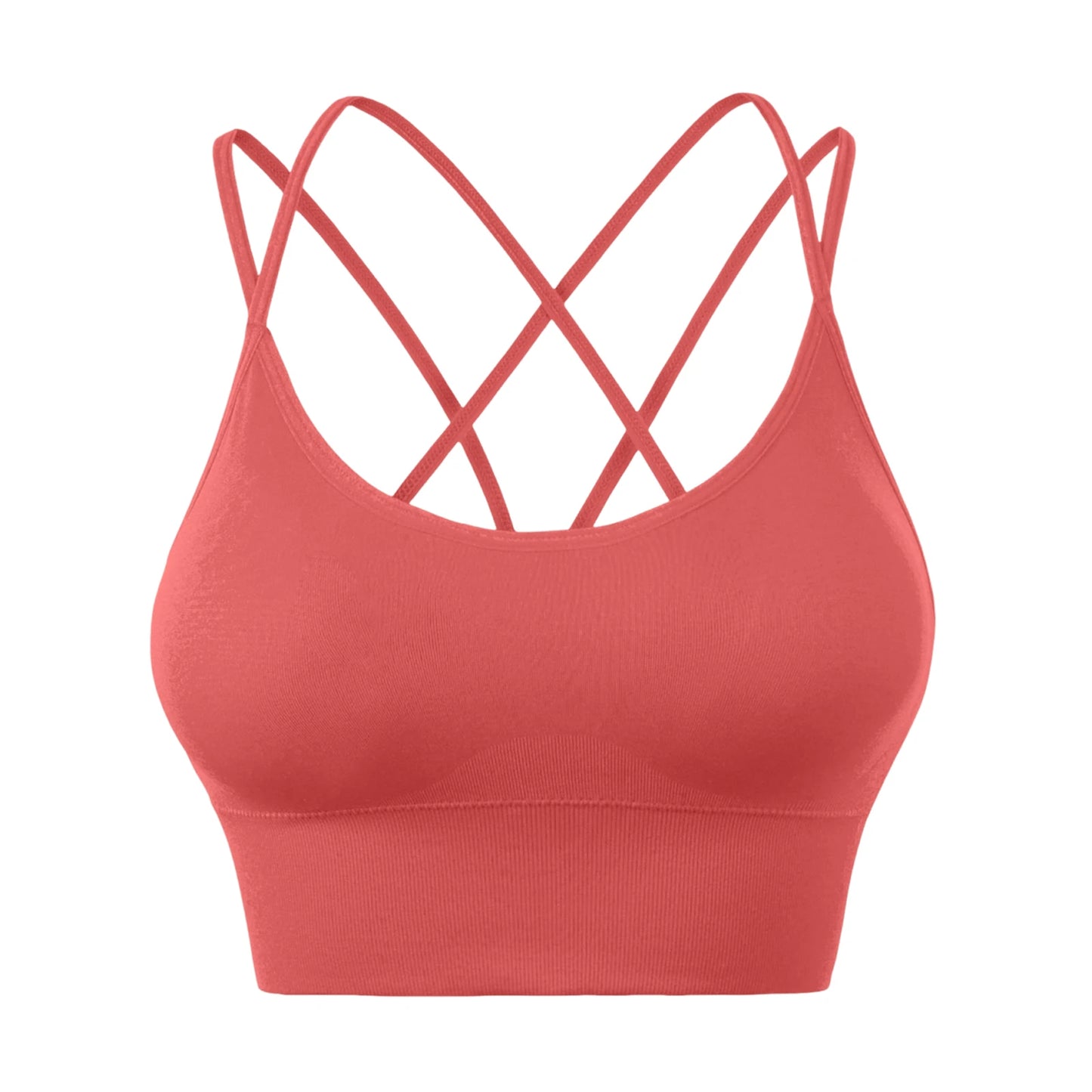 Wirefree Sports Bra Women's Sexy Back Shockproof Fitness Crisscross Brassiere Training Sports Running Yoga Tank Tops Sportswear Peaceful Pleasures Health and Wellness Red 38