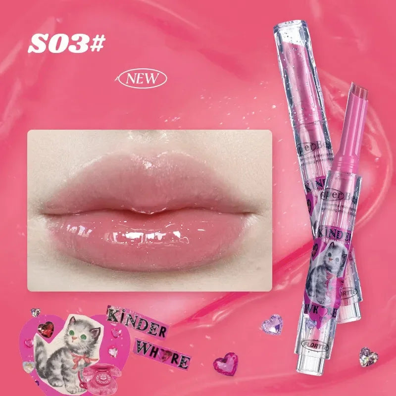 FLORTTE Mirror Glass Lip Gloss | Heart Shape Moisturizing Tint