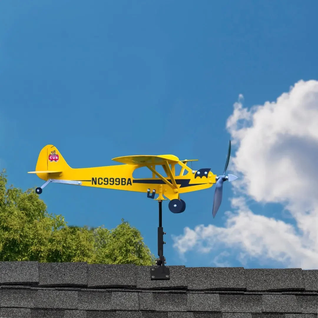 3D Airplane Wind Spinner Metal Weather Vane Garden Ornament Garden Wind Spinner Peaceful Pleasures Health and Wellness