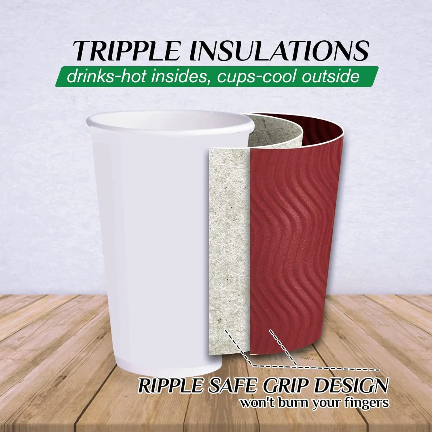 12 OZ Disposable Coffee Cups with Lids Insulated Corrugated Ripple Wall Cup for Hot Coffee or Tea Kraft Paper Cup To Go Coffee Peaceful Pleasures Health and Wellness