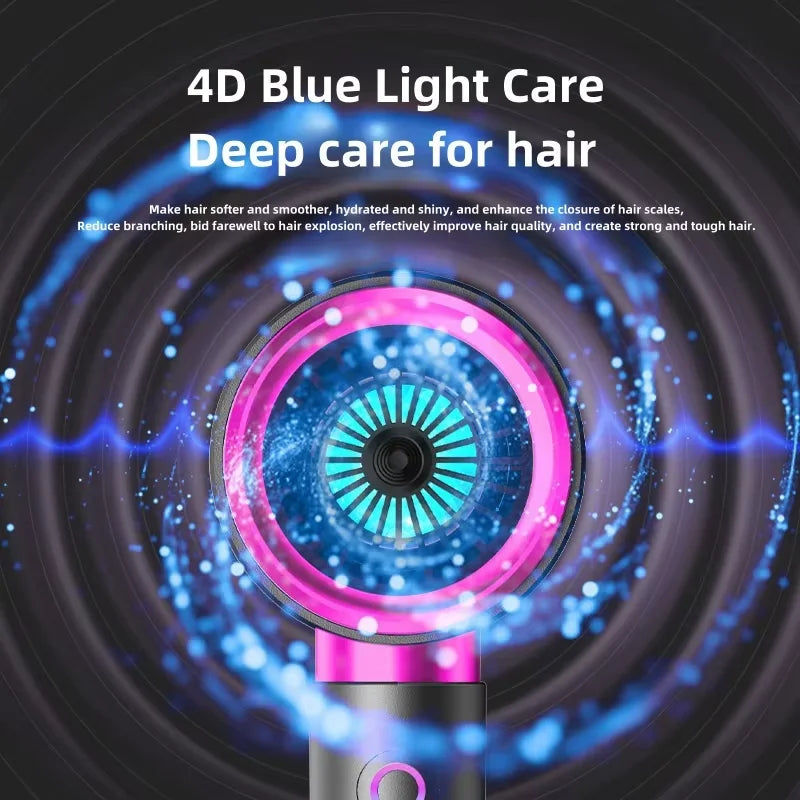 Professional hair salon hair dryer, featuring high-speed drying and ion heating functions. An essential item for travel. Peaceful Pleasures Health and Wellness