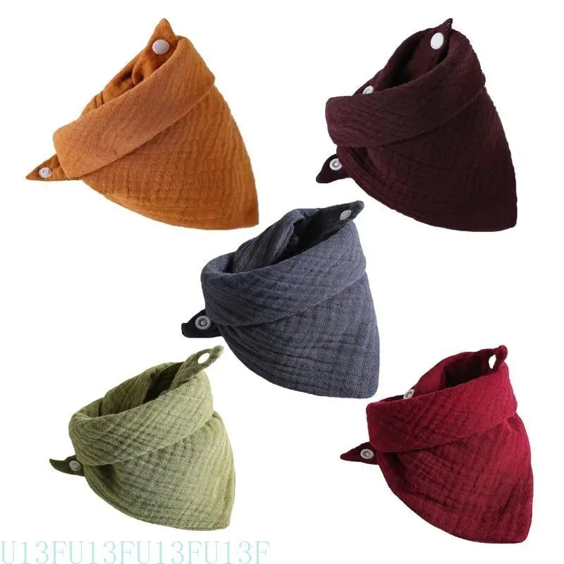 5-Pack Soft Cotton Baby Bandana Bibs | Snap Button Drool Cloths