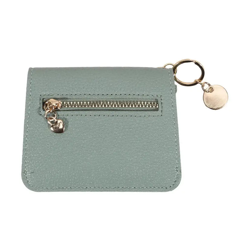 Folding Short Wallet for Women Simple Solid Color Coin Purse Credit Card Holder Cute Multifunctional Ladies Wallet Peaceful Pleasures Health and Wellness