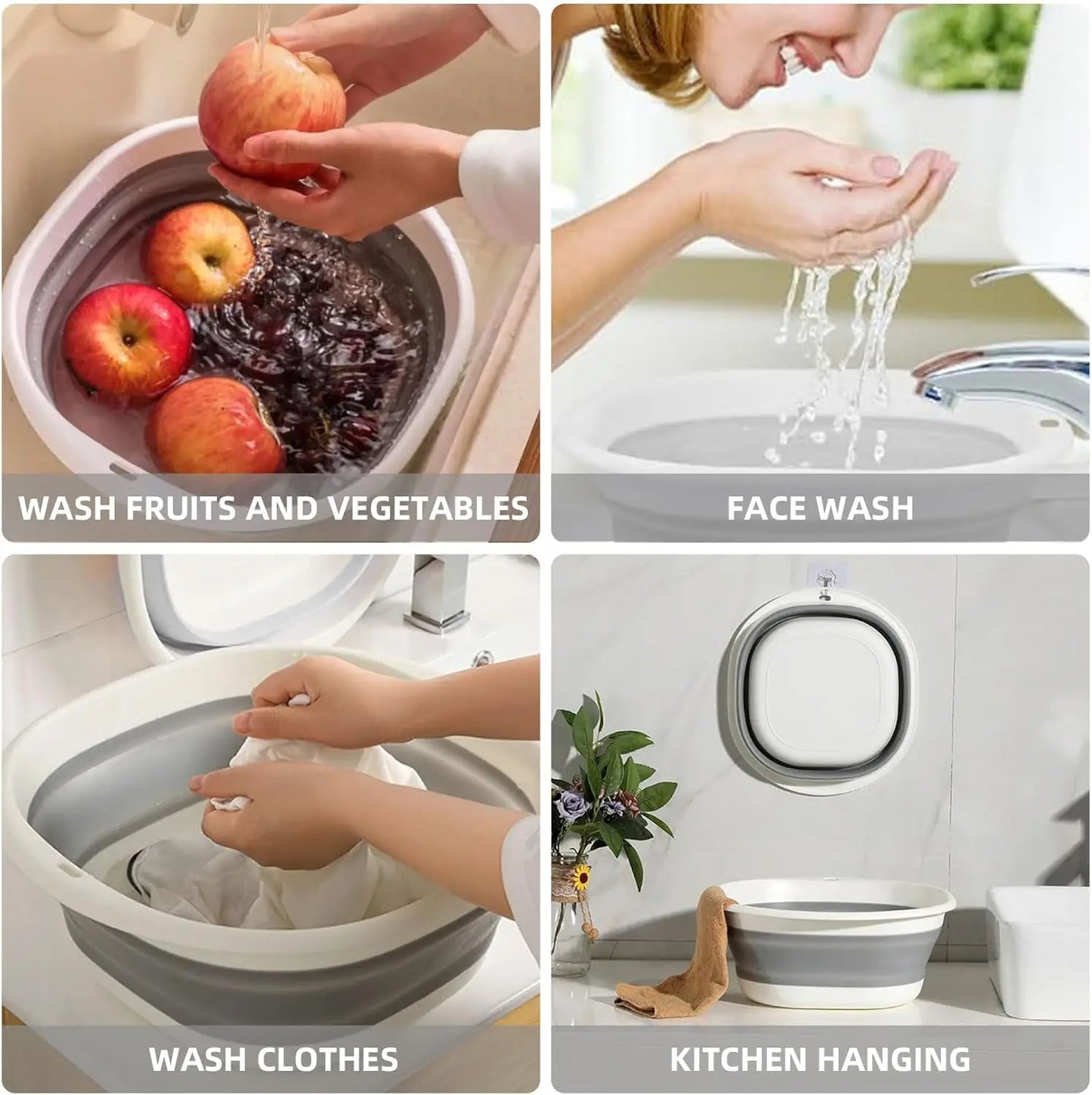 3-Piece Plastic Basin Set | Foot Soak, Wash & Storage Tubs