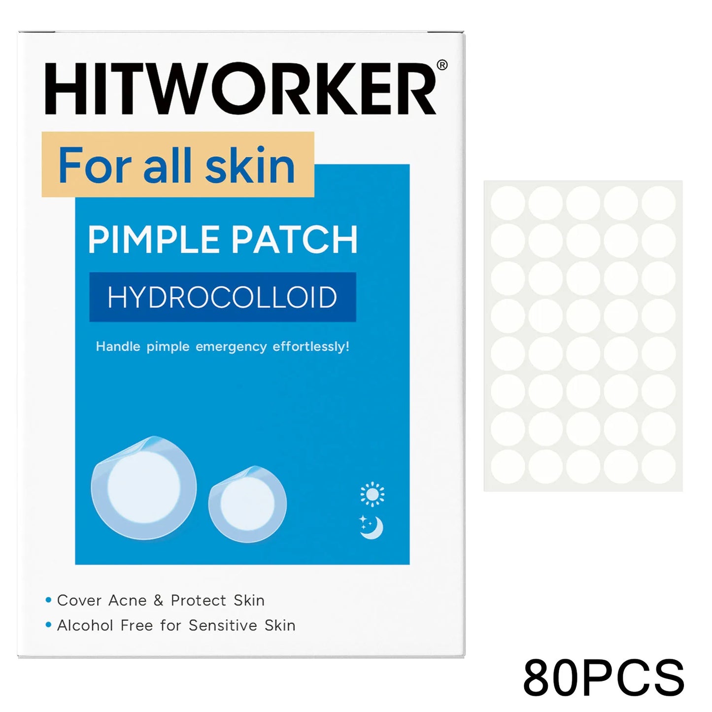 Hydrocolloid Acne Patches 80–200 Pcs | Alcohol-Free Blemish