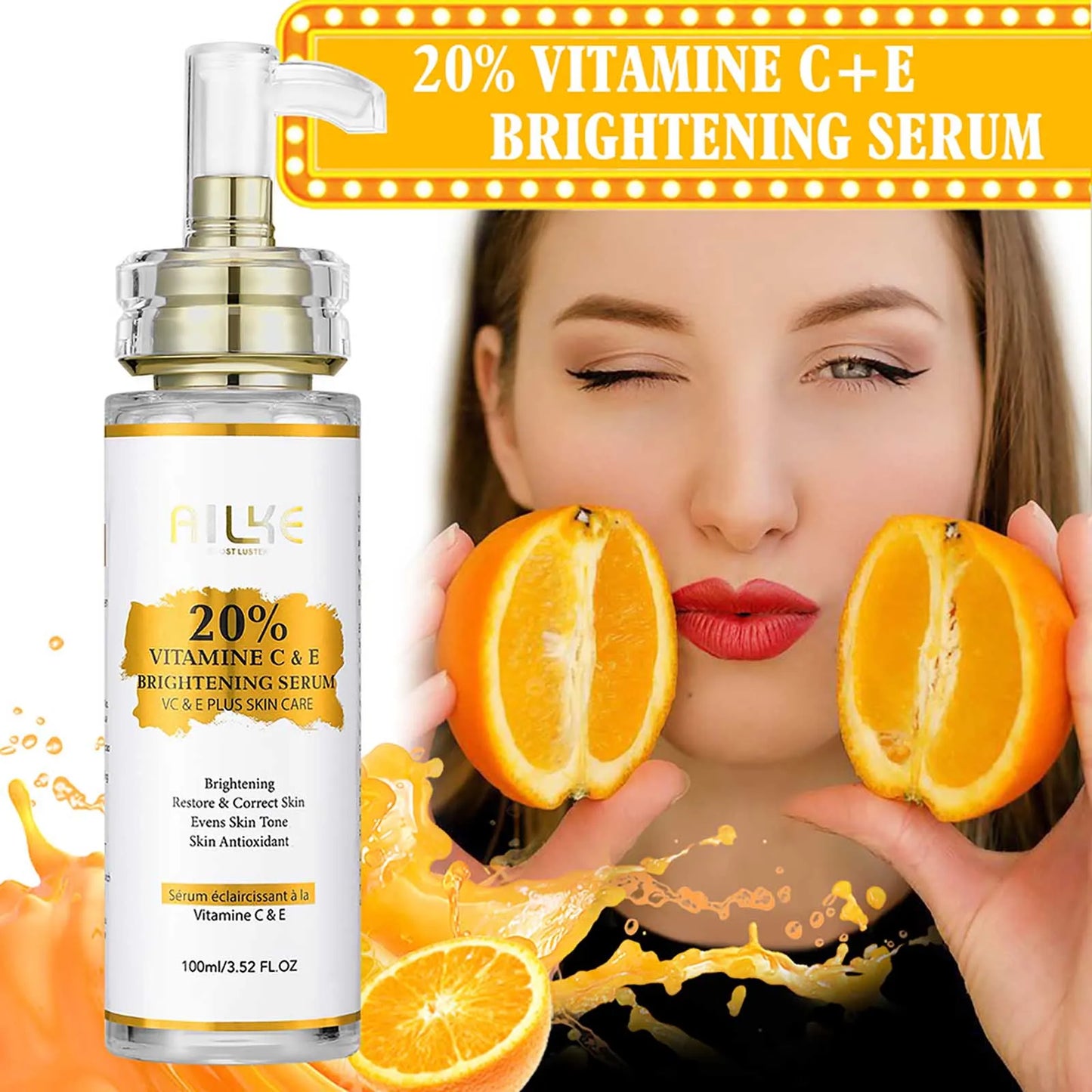 AILKE Vitamin C Brightening Set – Serum, Lotion, Cream & Soap
