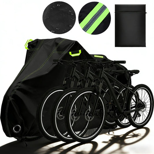 Bike Cover 210D Oxford Outdoor Storage Waterproof Anti-UV Bicycle Cover Tarpaulin with Storage Bag for 1-3 Bikes Rain Protection Peaceful Pleasures Health and Wellness
