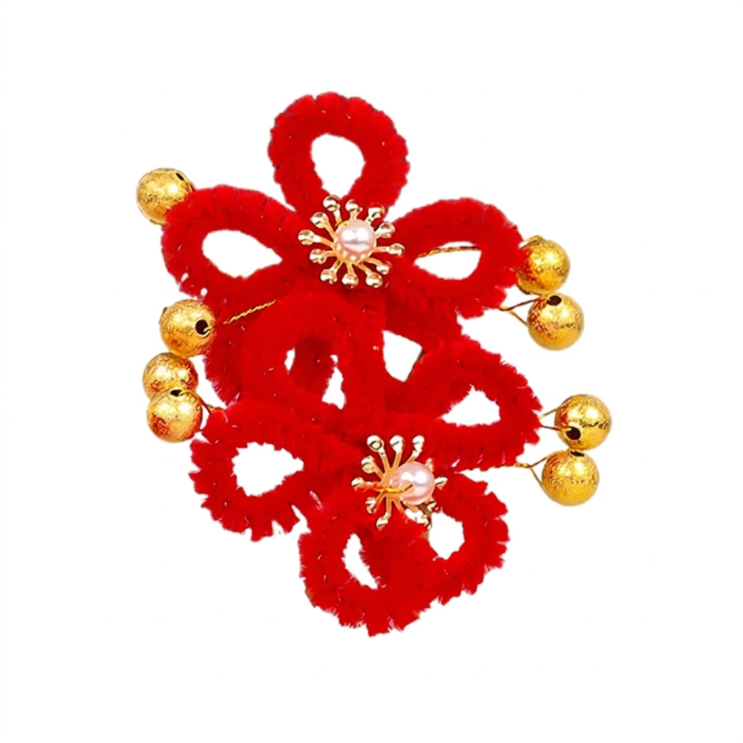 Vintage Red Flower Hair Comb for Chinese Wedding Bridal Headdress with Artificial Fur and ABS Plastic Peaceful Pleasures Health and Wellness Fs347