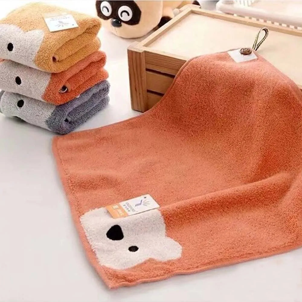 Baby Cotton Hangable Face Towel – Cartoon Bear 30x30cm