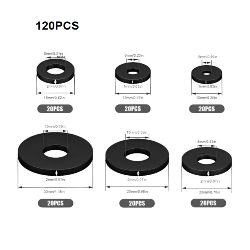 Black Rubber Washer Gasket Faucet Appliance Shock Absorption Water