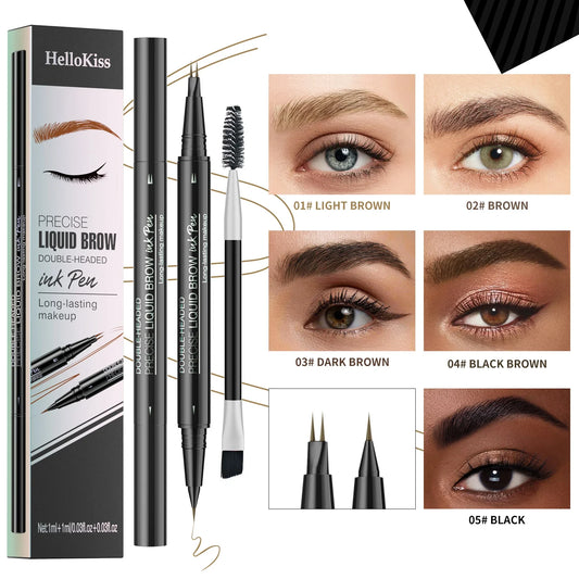 Hello Kiss Microblading Eyebrow Pen – Waterproof, 4-Tip, 5 Colors Eyebrow Pen Oasis Select
