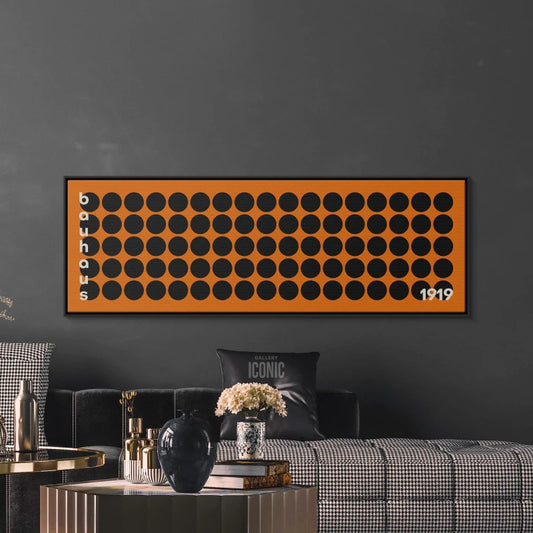 Mid-Century Modern Canvas Print Unframed Bauhaus Print Wide Panoramic Wall Art for Living Room Horizontal Canvas Black Circles Peaceful Pleasures Health and Wellness ZLH4177 90x270cm No Frame