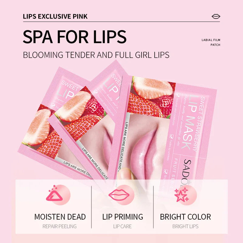 SADOER Fruit Collagen Lip Mask Patches – Hydrating 10 pcs