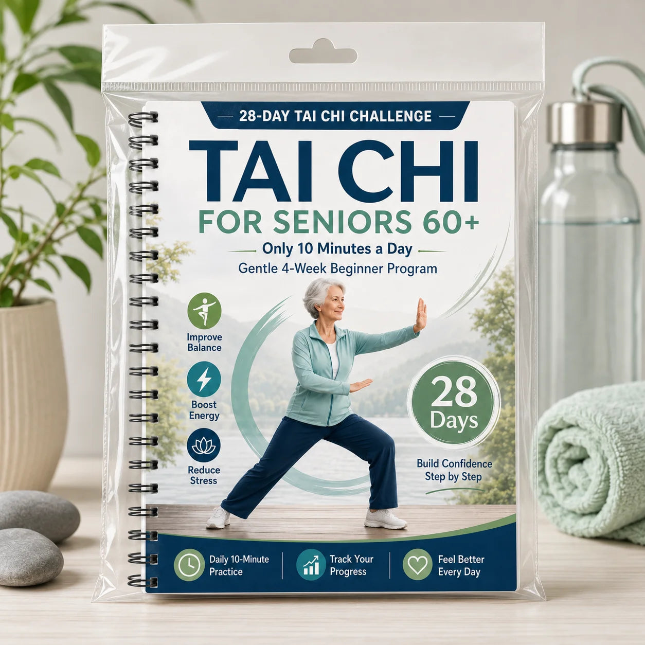 28-Day Tai Chi Seniors 60+ Gentle 10-Minute Daily Beginner Program