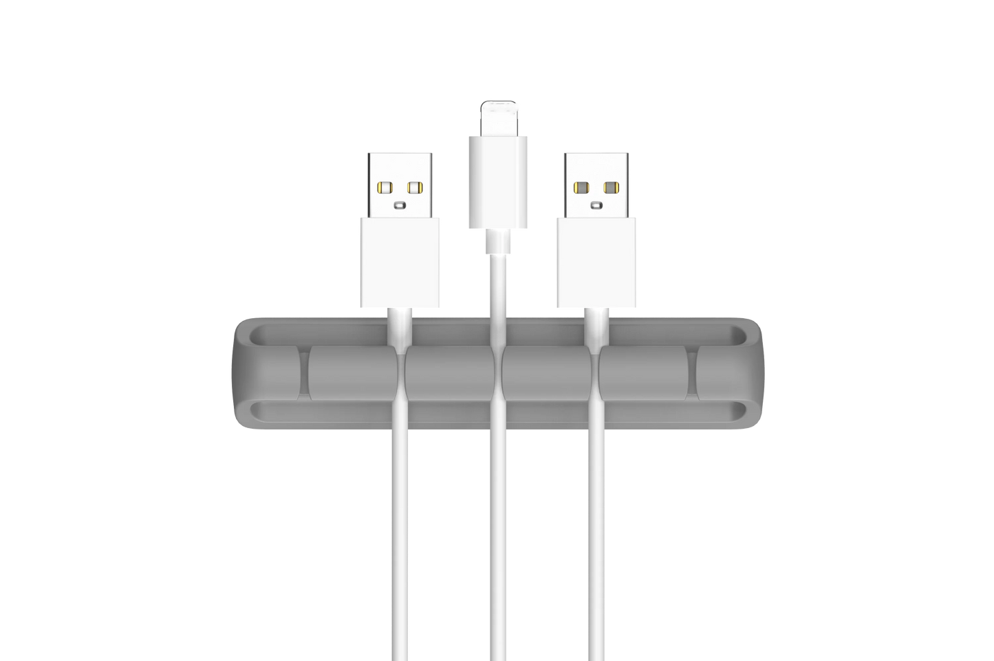Adhesive Cable Clips Cord Organizer | 2–7 Slot Silicone Peaceful Pleasures Health and Wellness Grey 5 Hole