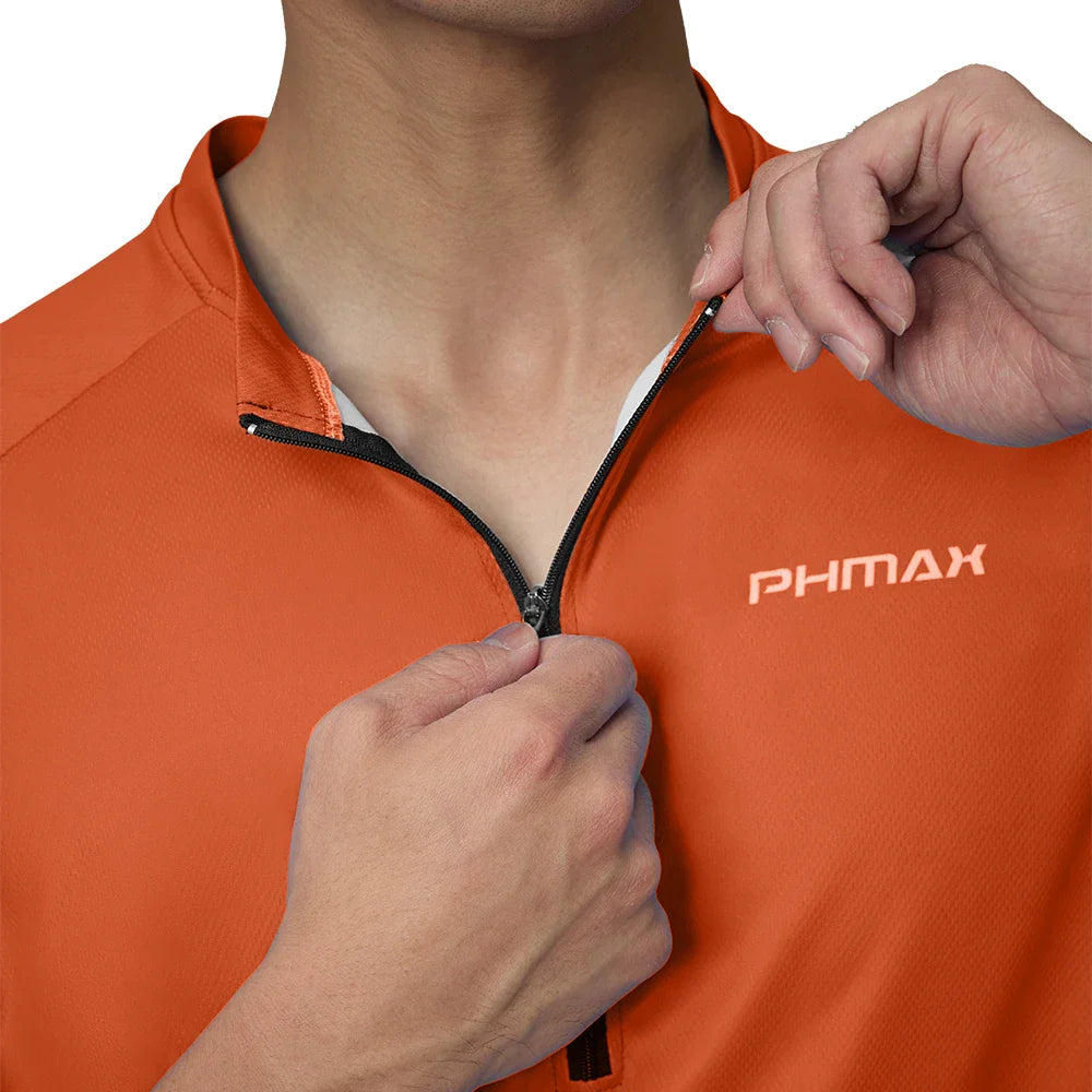 PHMAX Men's Cycling Jersey – Breathable, Quick-Dry & Reflective
