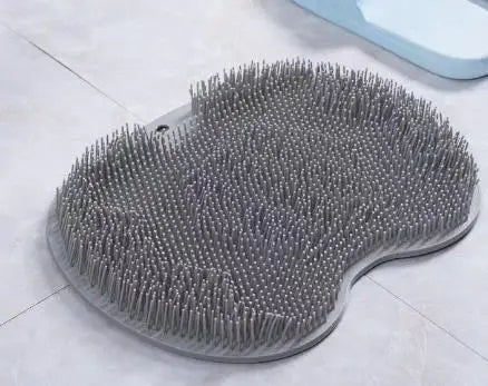 Bathroom Shower Anti Slip Mat, Circular Massage Foot Mat, Back Suction Cup, Foot Scrubber, Back Scrubber, Anti Fall Device Peaceful Pleasures Health and Wellness GRAY