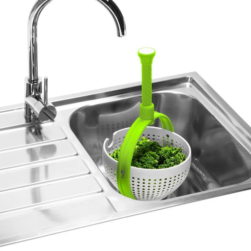 New Salad Spinner Salad Rotary Driller Kitchen Vegetable Cleaner Centrifugal Dripping Basket Peaceful Pleasures Health and Wellness