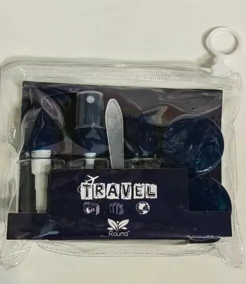 Travel Bottles Kit Leak Proof Portable Toiletry Containers Set Clear Travel Size Cosmetic Containers For Lotion Shampoo Cream So Peaceful Pleasures Health and Wellness Blue 5PCs PET