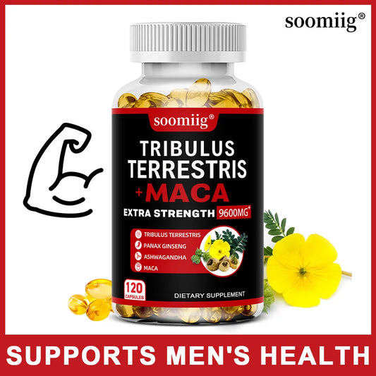 Tribulus Terrestris & Maca Capsules | Energy & Stamina Boost Herbal Supplement Peaceful Pleasures Health and Wellness