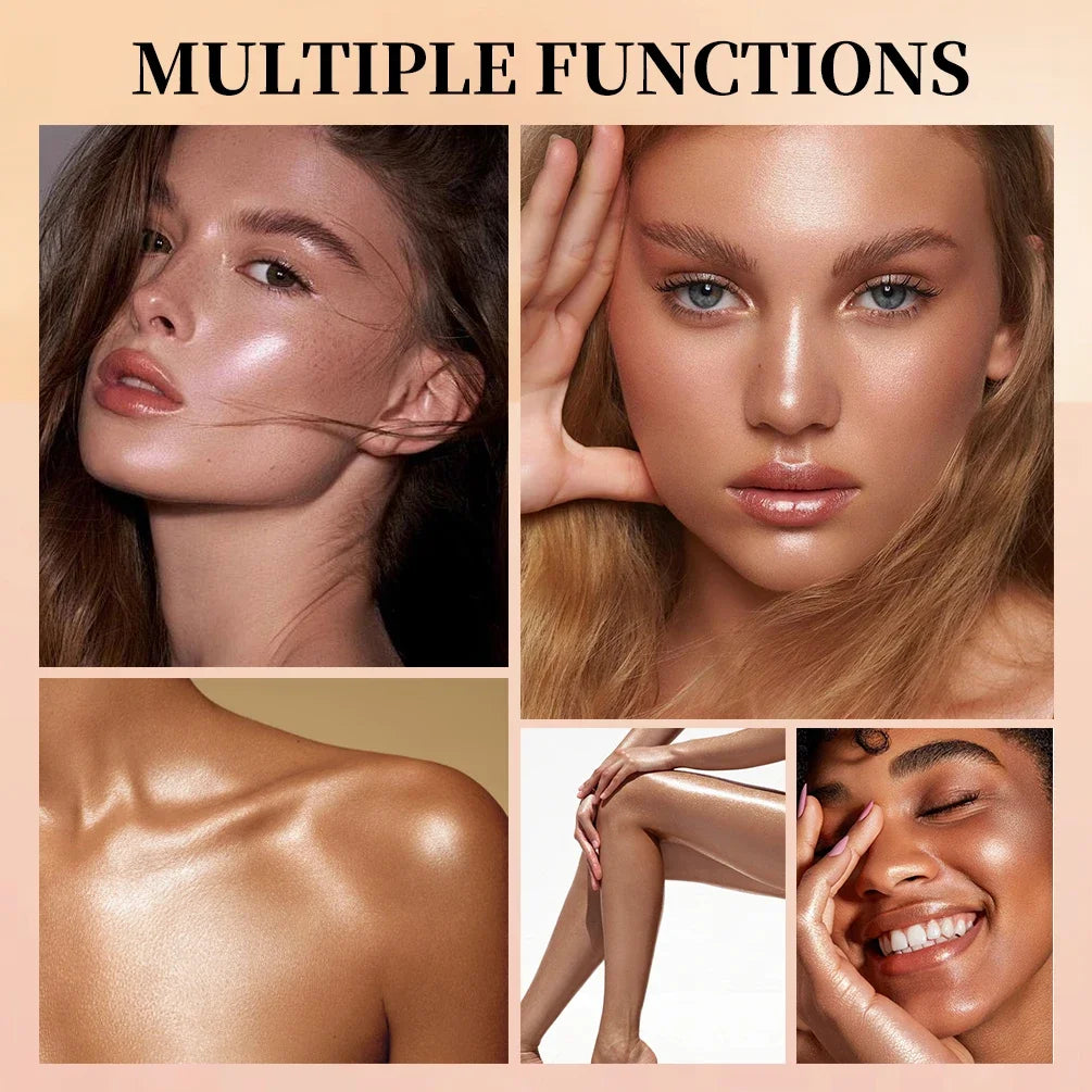 QIBEST 3 Colors Brighten Highlighter Bar Cosmetics Face Contour Bronzer Shimmer Highlighter Stick Face Makeup Body Highlighter Peaceful Pleasures Health and Wellness