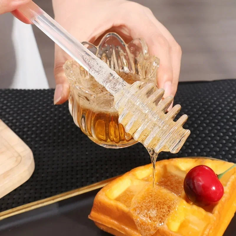 Transparent Honey Stirring Stick Plastic Long Handle Honey Spoon Practical Milk Tea Jam Stirring Bar Multifunction Kitchen Tools Peaceful Pleasures Health and Wellness