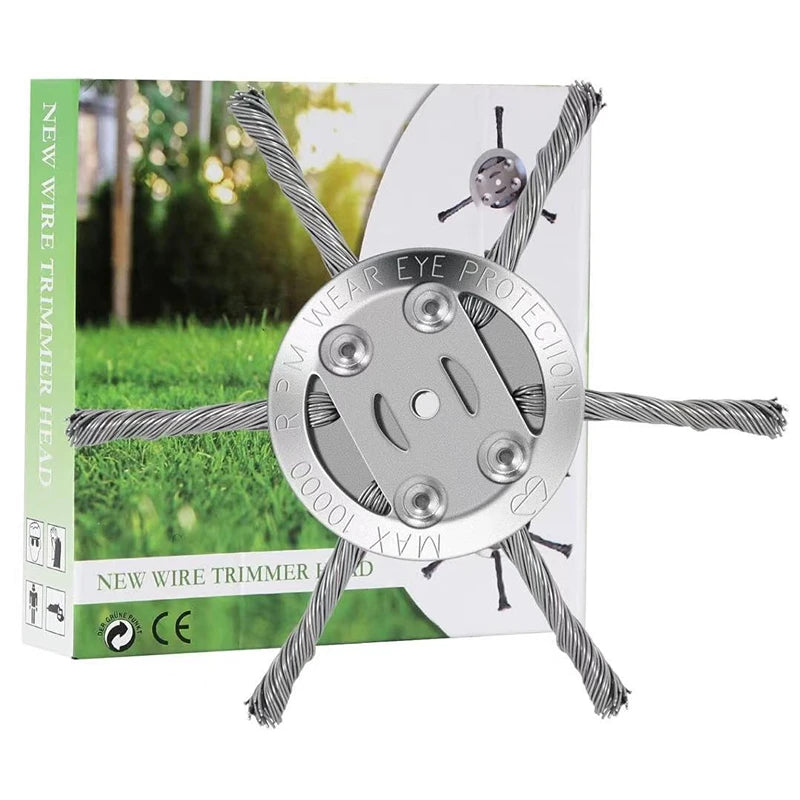 Weed Brush Head Steel Wire Wheel Grass Trimmer Head Removal Moss Rust Lawn Mower Grass Brush Disc Weed Brush Trimmer Heads Peaceful Pleasures Health and Wellness