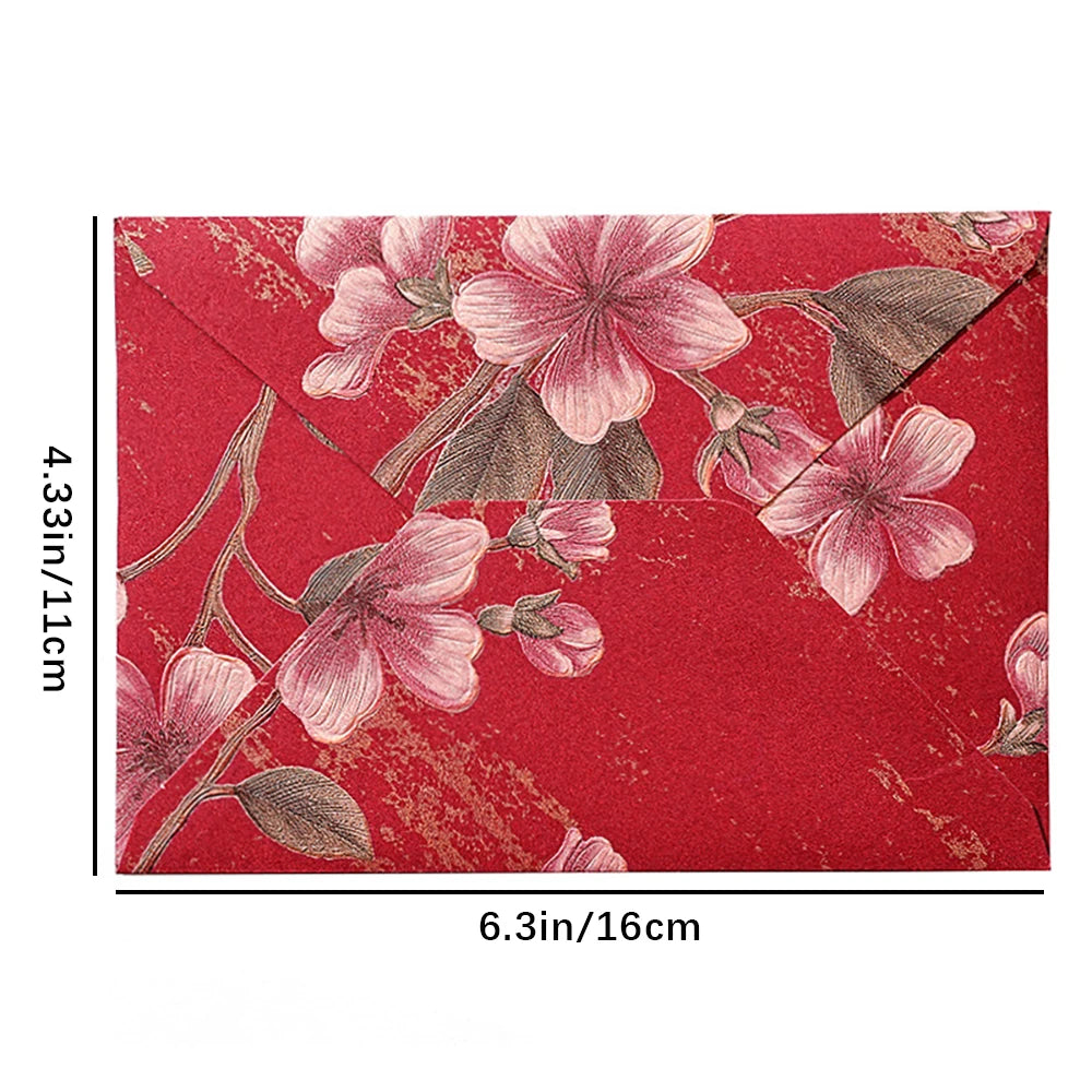 Retro Brocade Envelopes Chinese Letter Writing Package Wedding Party