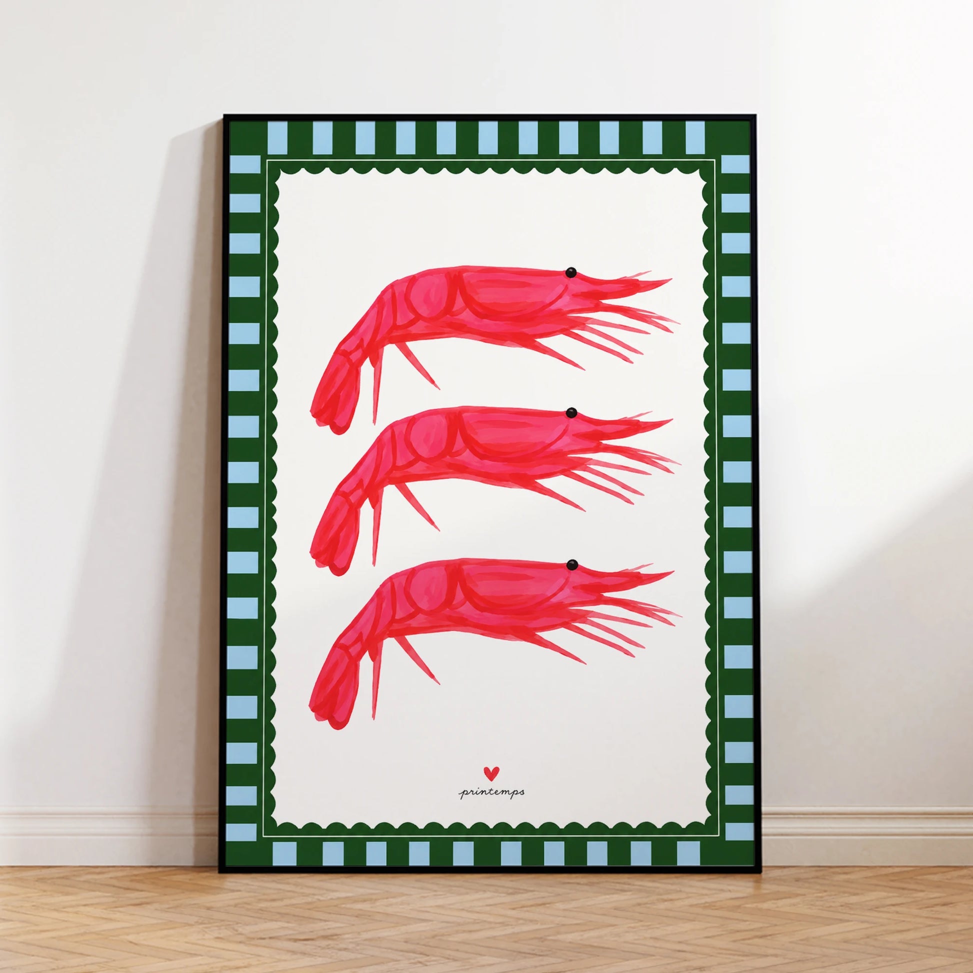 Modern Funny Red Shrimp Wall Art Print Canvas Painting Poster Picture For Living Room,Bedroom Home Decor Peaceful Pleasures Health and Wellness