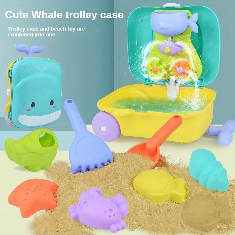 Beach Sand Toys Set for Toddlers | Animal Molds & Whale Case
