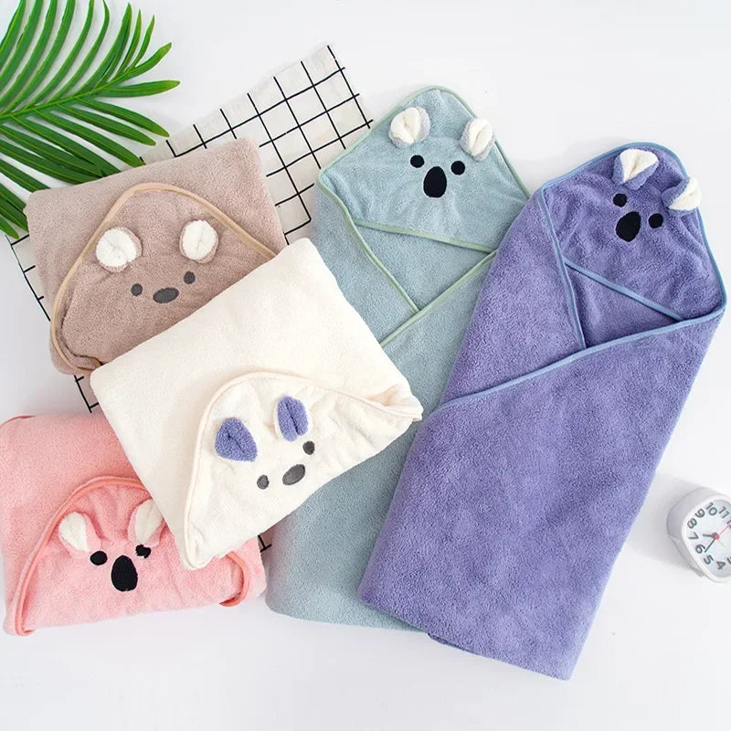 Hooded Baby Bath Towel | Soft Velvet Newborn Swaddle Blanket