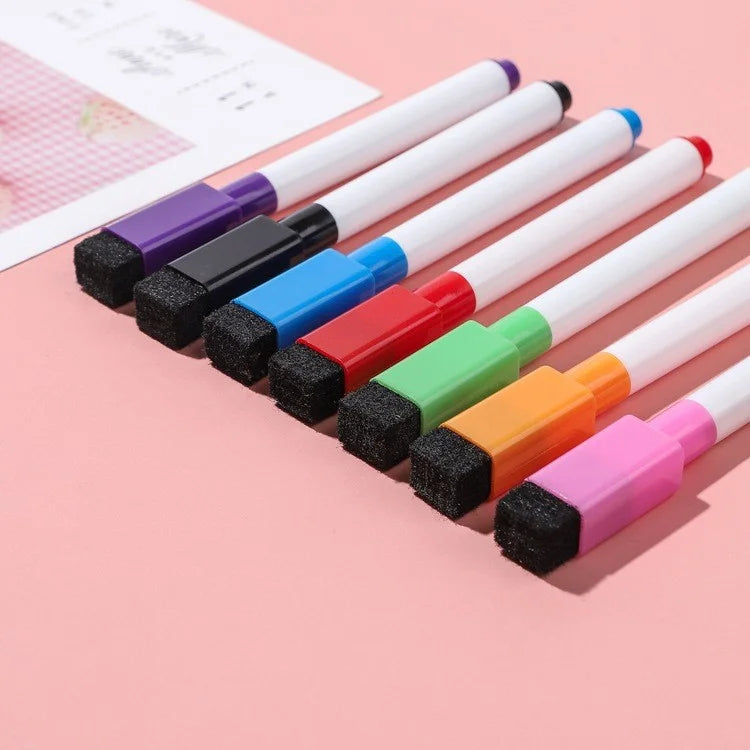 8 Colours Magnetic Whiteboard Marker Multi-colour Water-based Pen Can