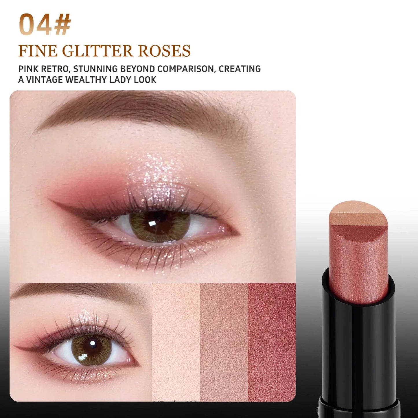 O'Cheal 3-Color Glitter Eye Shadow Stick – Waterproof & Long-Lasting