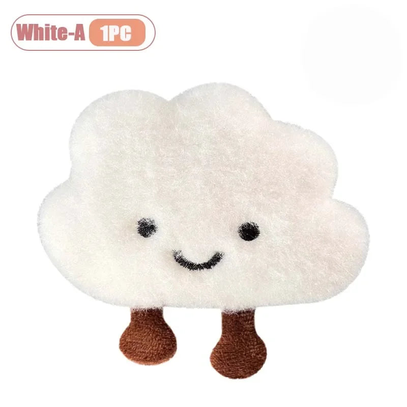 Cute Cloud Plush Brooch Keychain Bag Charm Pendant for Girls