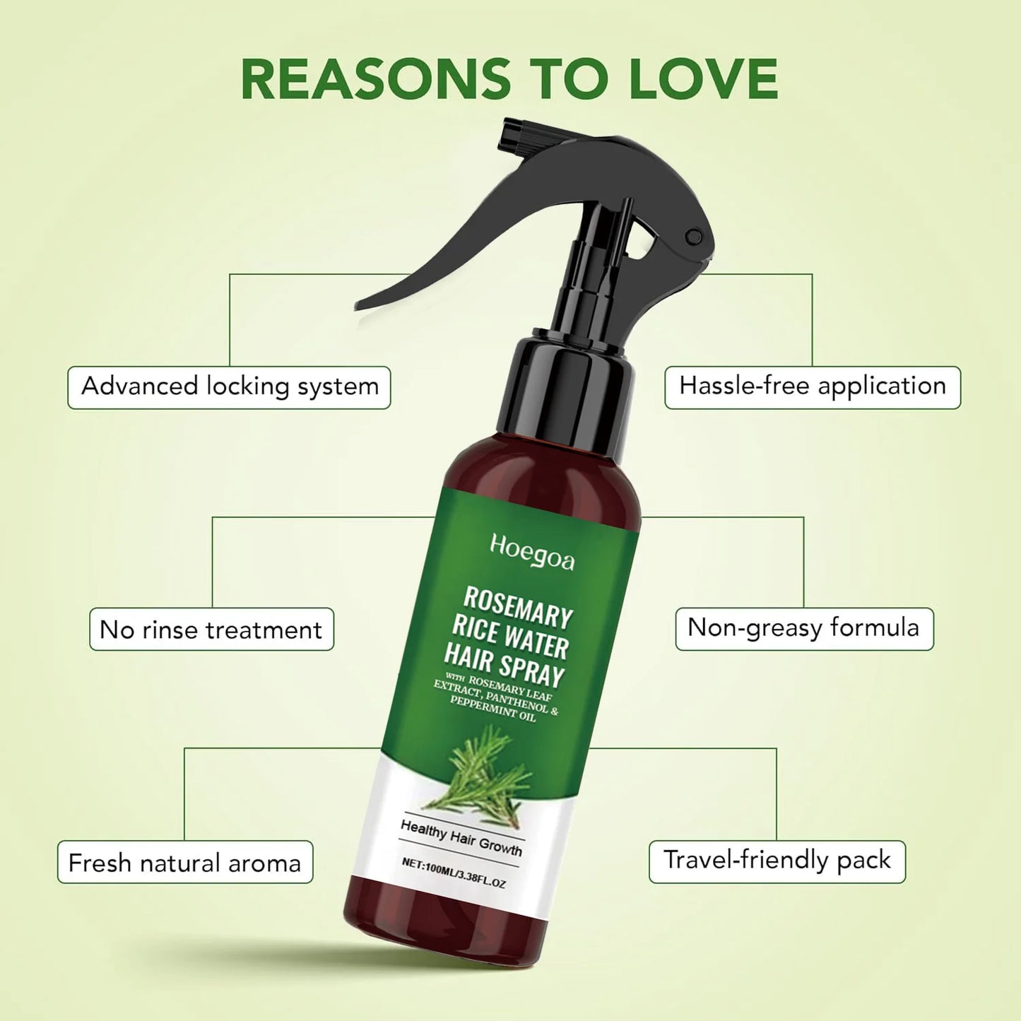 HOEGOA Rosemary Rice Water Hair Growth Spray 100ml