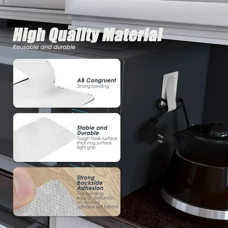 Reusable Velcro Cable Ties & Self-Adhesive Cord Organizer