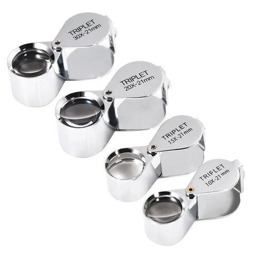 Jewelry Appraisal Magnifying Glass 30X 10X 15X 20X Folding Jade Antique Diamond Stamp Optical Glass Lens Multiple Multiples Peaceful Pleasures Health and Wellness 20X