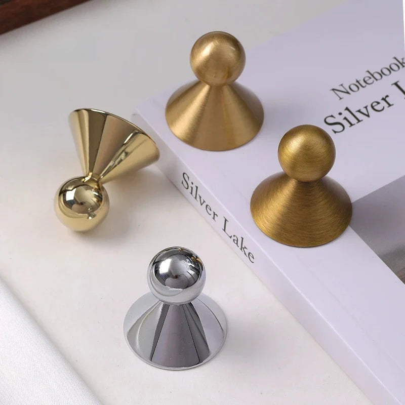 Brass Round Cabinet Handle – Gold, Silver & Antique Bronze