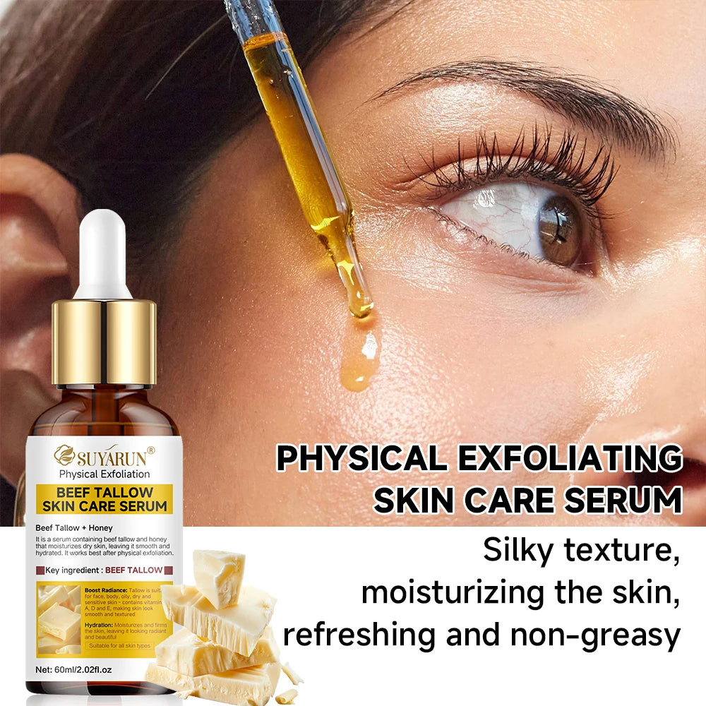 SUYARUN Tallow Exfoliating Serum Gentle Face & Body Scrub for Deep Cleansing Natural Skincare. Peaceful Pleasures Health and Wellness