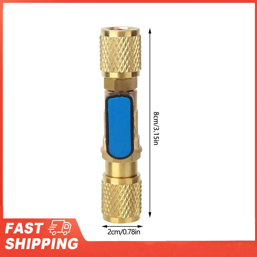 Brass Refrigeration Ball Valve Adapter Refrigerant Connector G1 4''