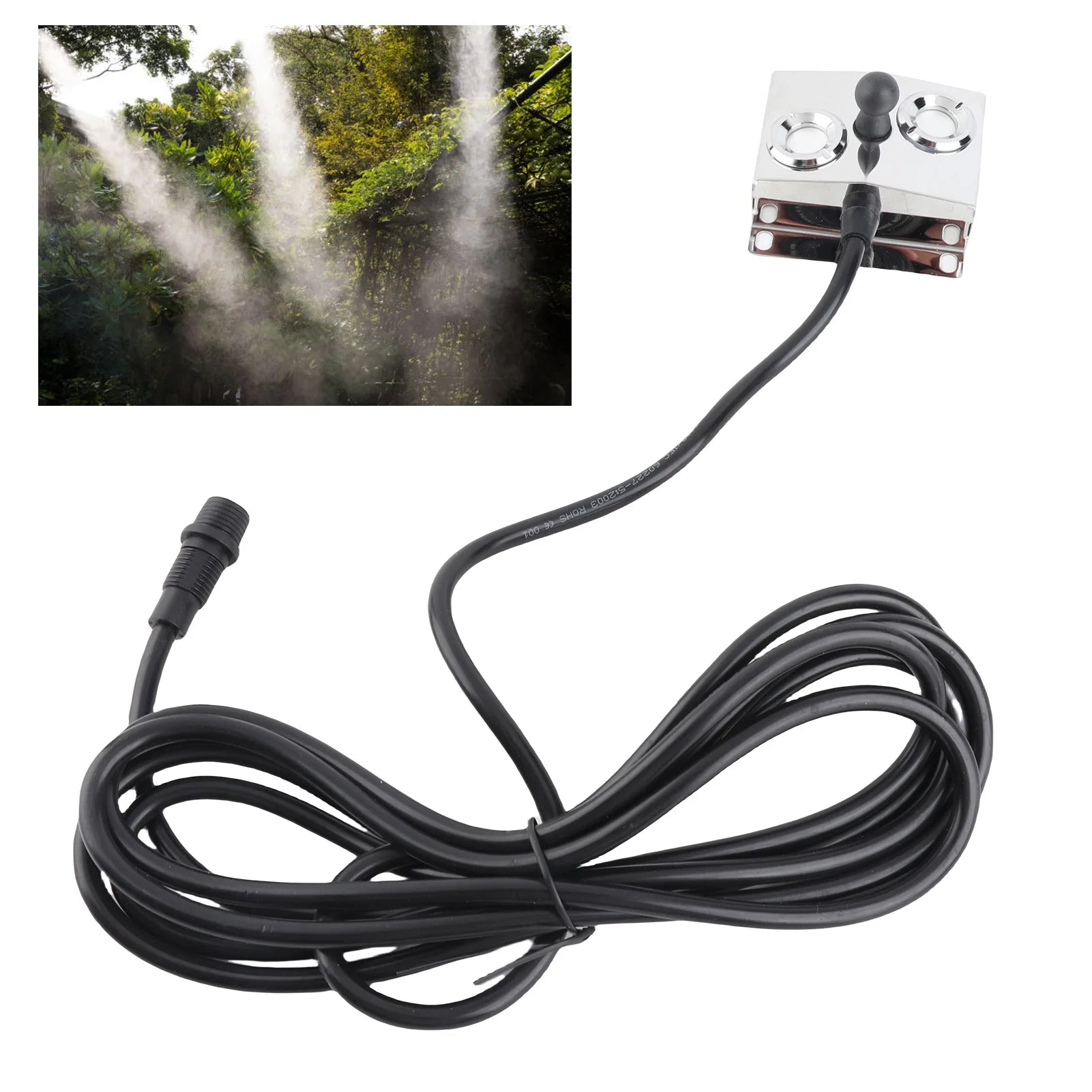 Ultrasonic Fogger 2 Head 4.5L/H Mist Maker 36V for Pond Garden Lawn Rockery Greenhouse Holiday Decoration Ultrasonic Fogger Peaceful Pleasures Health and Wellness