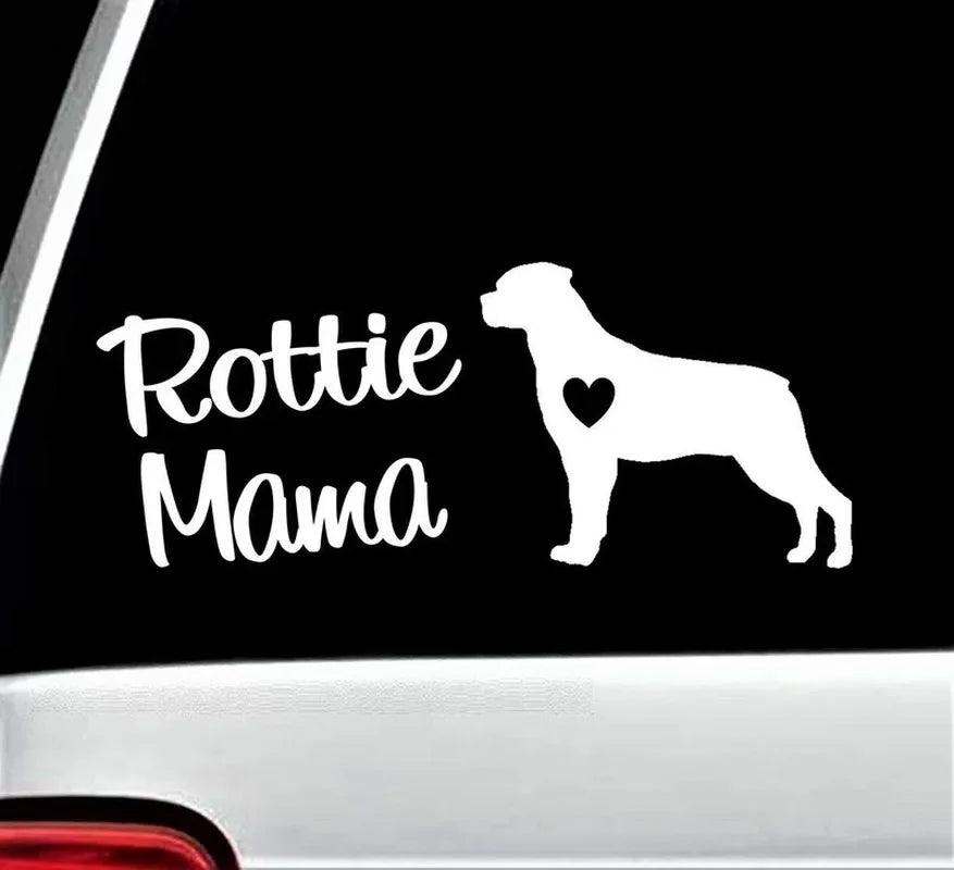 8" Wide Rottweiler Rottie Mama Dog Funny Vinyl Decal Sticker Car Stickers Window Peaceful Pleasures Health and Wellness