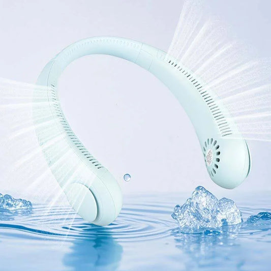 Wholesale Leafless Neck Fan Cooling 3 Speed USB Rechargeable Hands-Free Wearable Personal Cooler for Sports Outdoor Peaceful Pleasures Health and Wellness