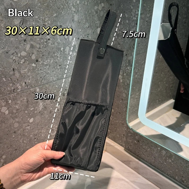 Portable Curling Iron Storage Bag Hair Dryer Travel Storage Bag Reusable Zippered Storage Bag Travel Accessories Peaceful Pleasures Health and Wellness Black