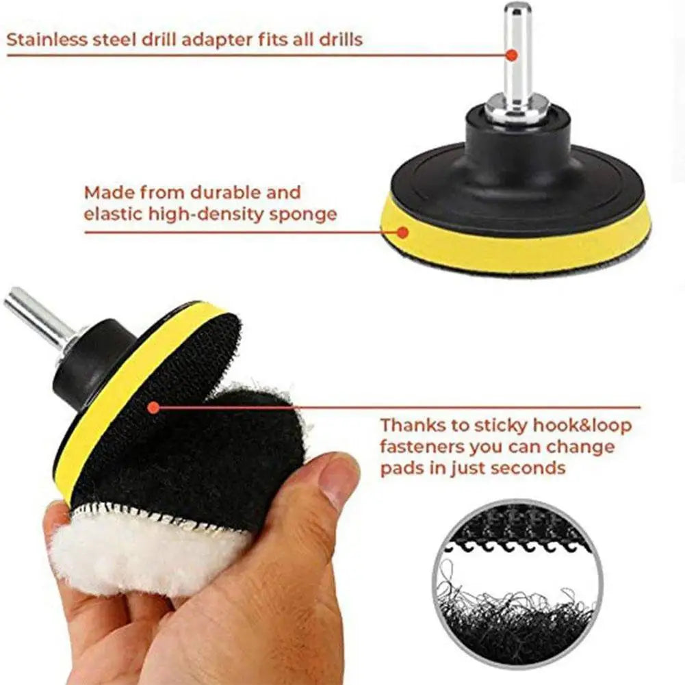 4-Inch Wool Polishing Pad Kit for Car Waxing & Paint Correction