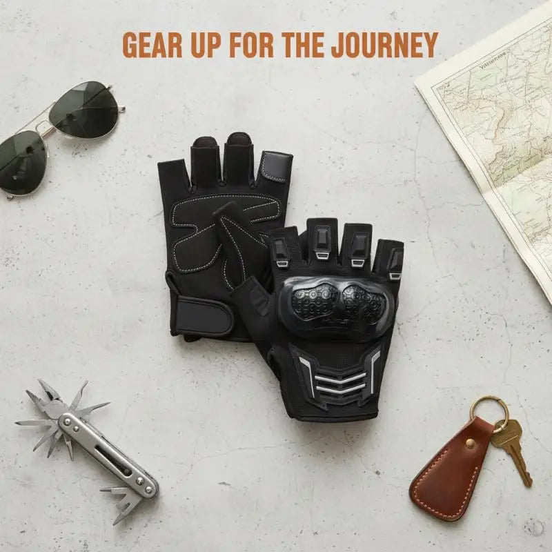 Half Finger Motorcycle Gloves – Unisex Open Finger Sports