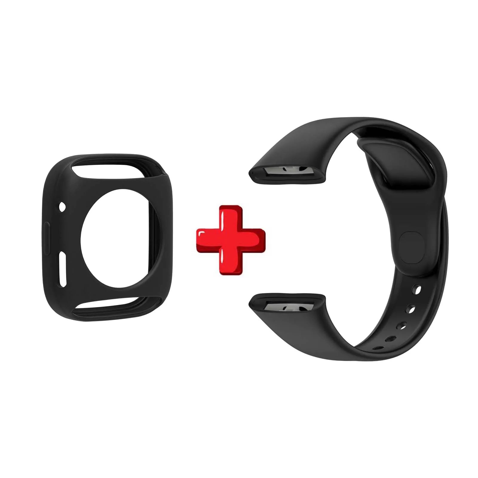 Silicone Band & Case Cover for Redmi Watch 3 – Replacement Strap Peaceful Pleasures Health and Wellness Black
