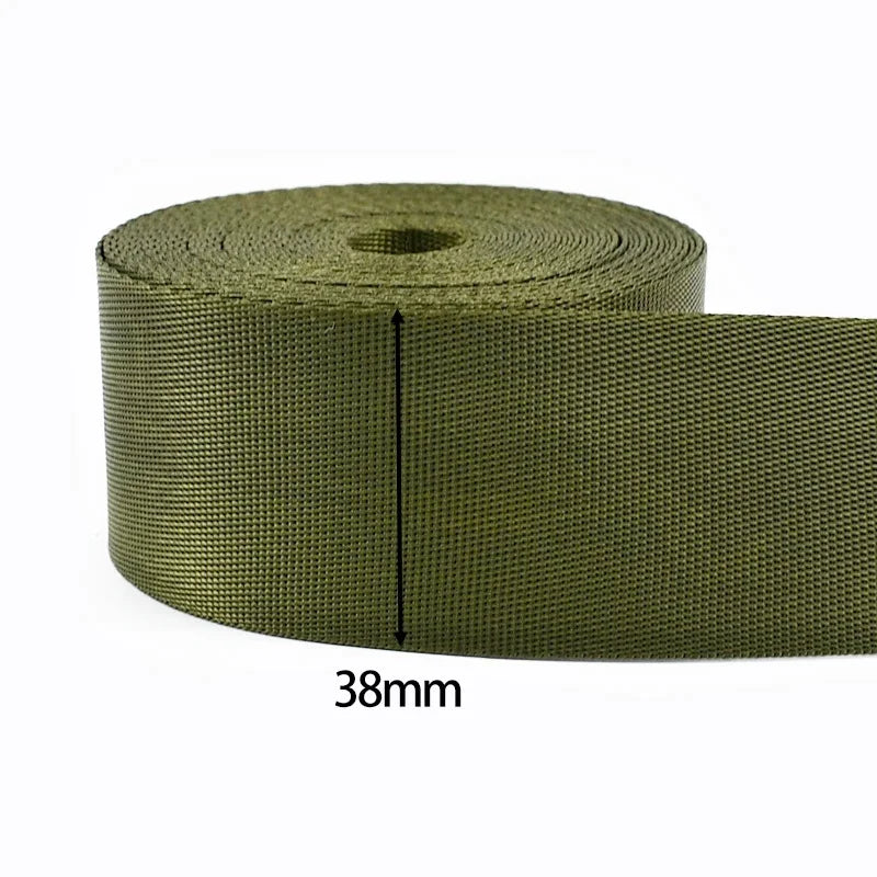 20/25/32/38/50mm ArmyGreen Nylon Webbing for Bag Strap 5Meters Dog Collar Ribbon Tapes Luggage Belt Bias Binding Sewing Trims Peaceful Pleasures Health and Wellness RD113-ArmyGreen-38mm